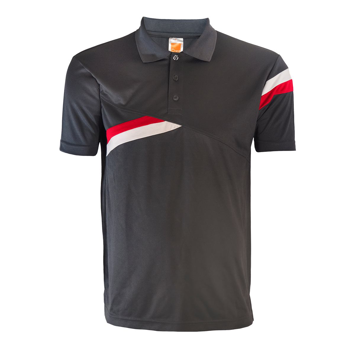 Gravity Microfibre Dry Polo - Dark Grey / Red / White