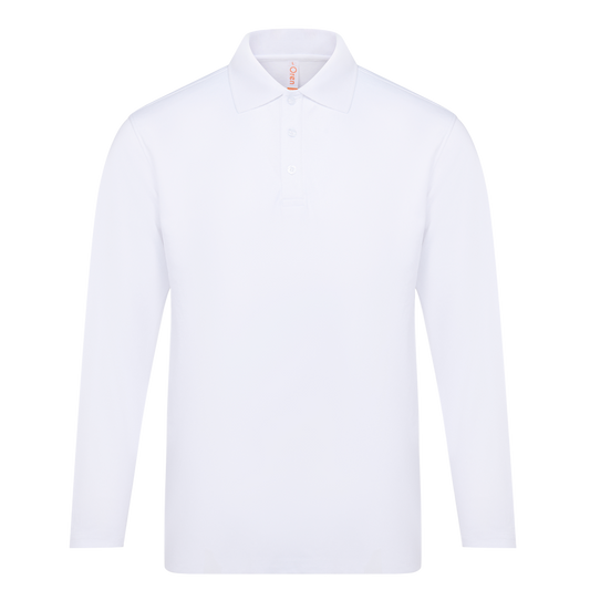 Helix CVC Long Sleeve Dry Polo - White