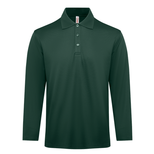Helix CVC Long Sleeve Dry Polo - Forest Green