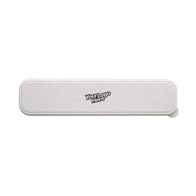 eco-friendly wheat box branded with a logo for corporate swag
