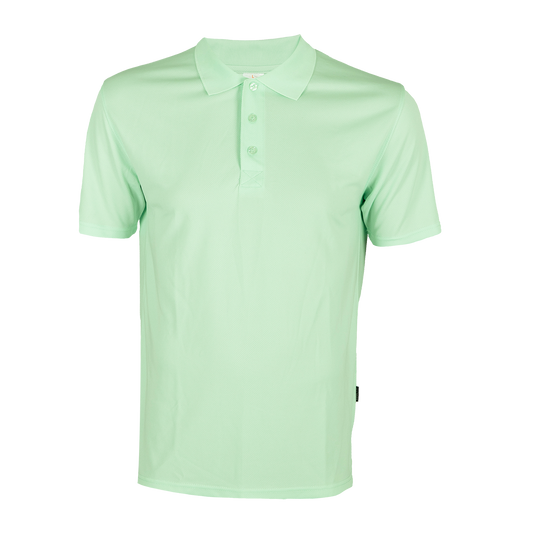 Branded dry-fit polo shirt in light green, excellent for promotional giveaways and marketing gifts.