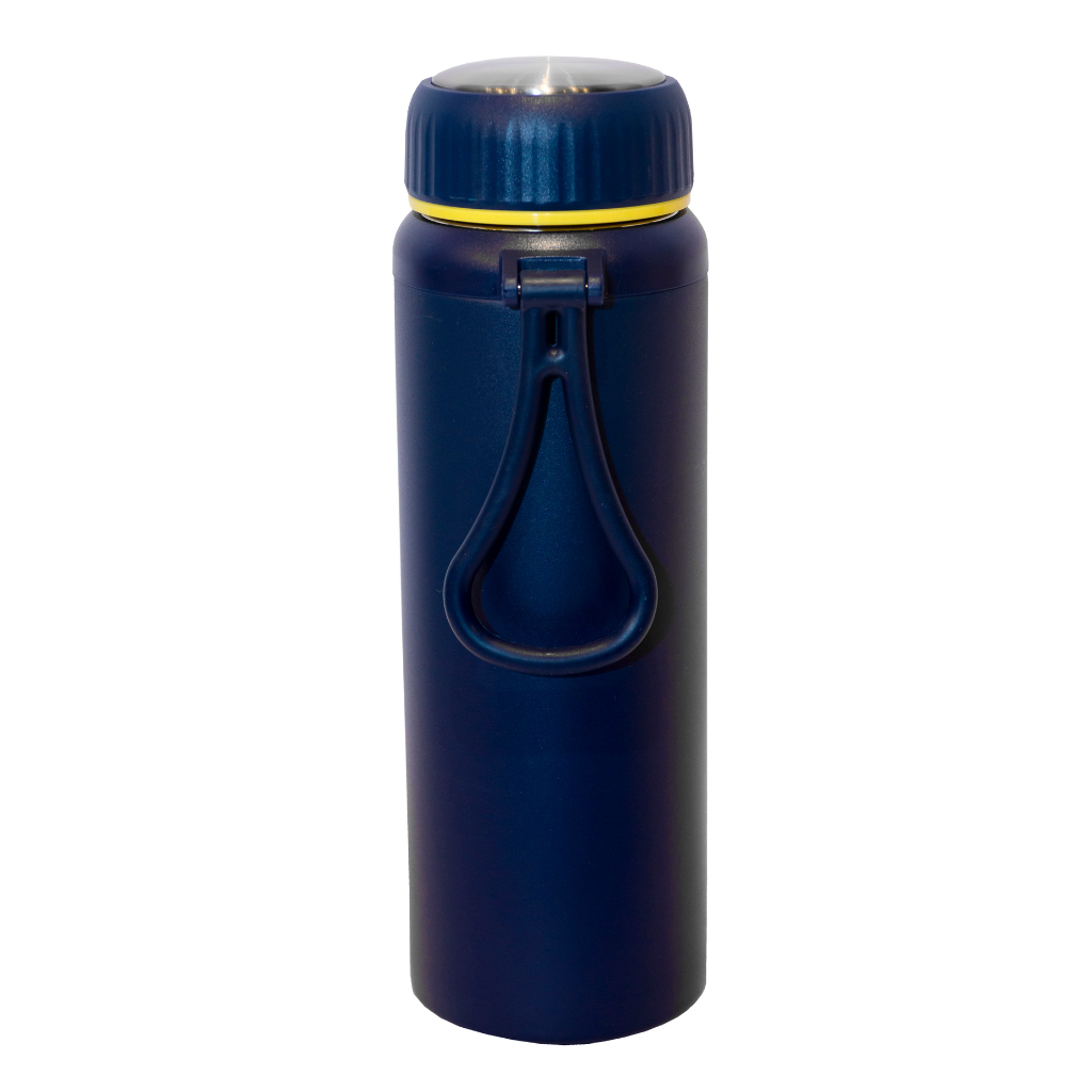 Branded navy blue vacuum flasks wholesale, ideal for promotional giveaways or employee gifts.