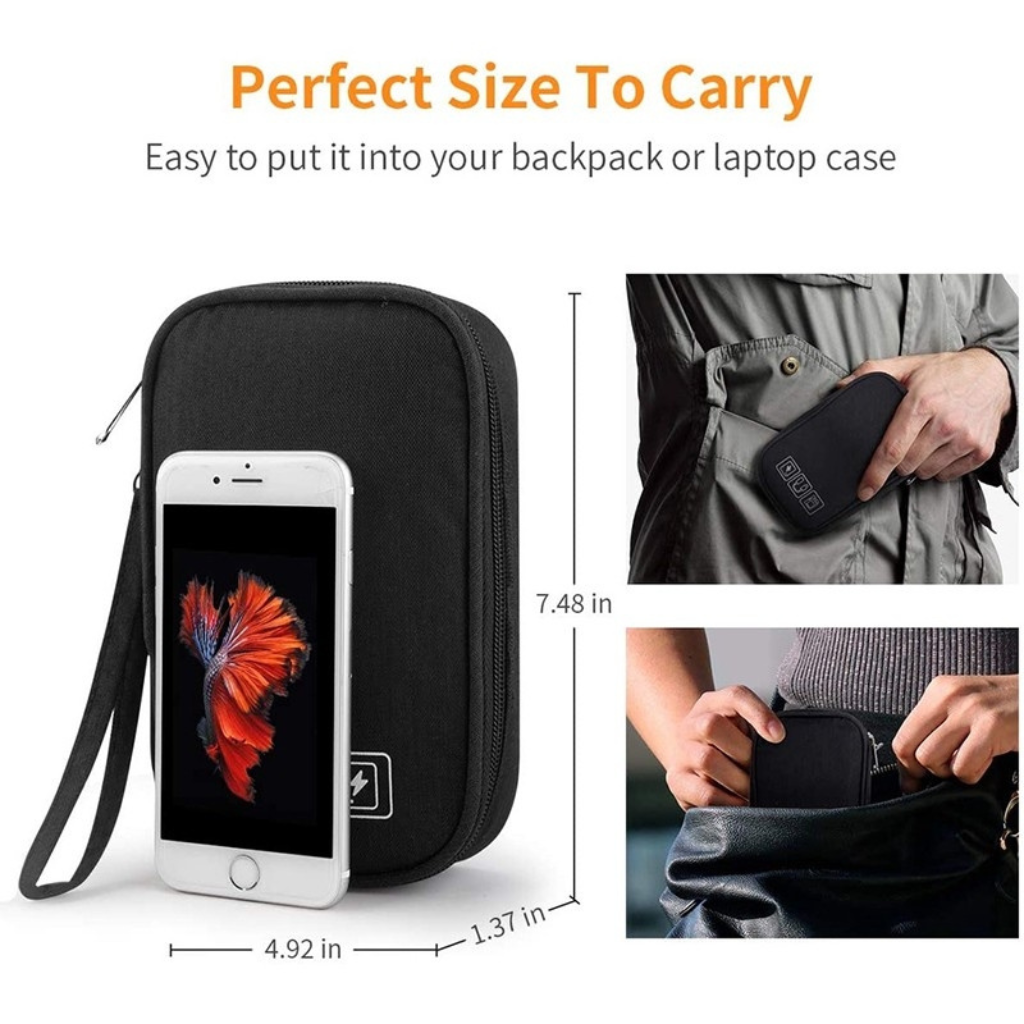 Corporate gifts small tech bag, demonstrating its convenient size for carrying, a thoughtful and practical piece of custom corporate merchandise.
