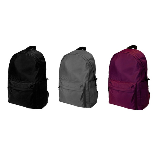 Versatile backpacks in multiple colors ready for customization with your company logo, perfect for corporate gifts and branding.