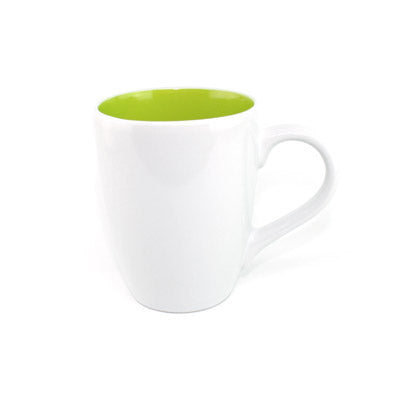 Customisable ceramic mug with a contrasting interior colour