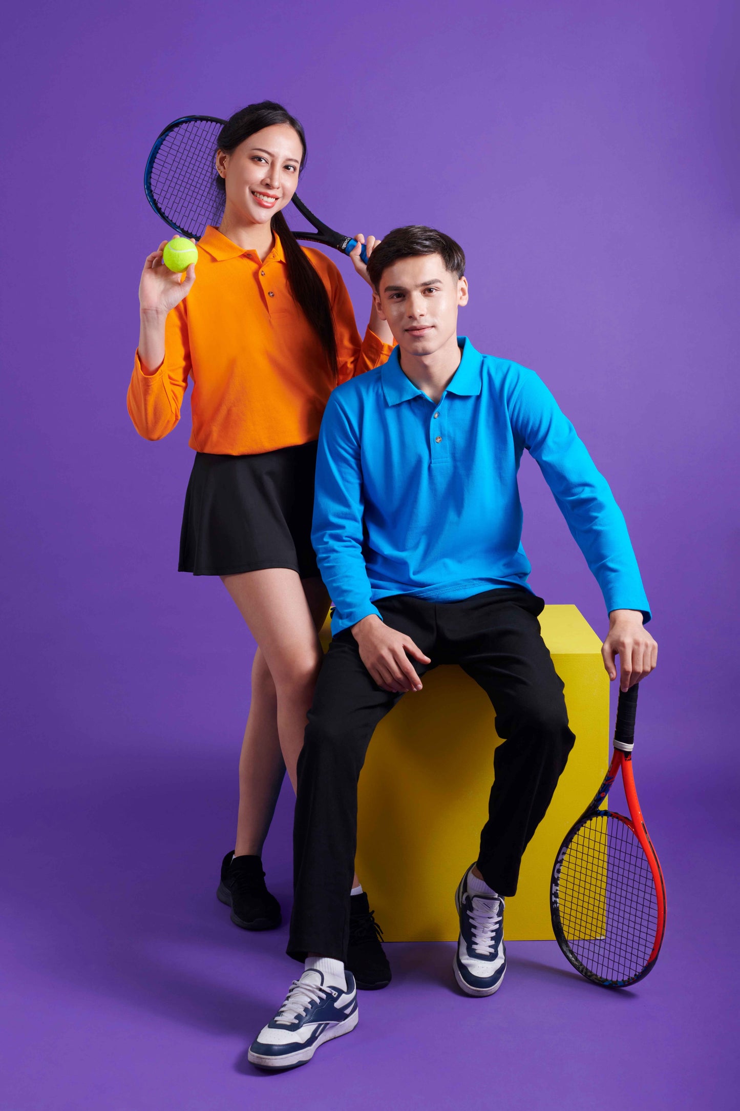 Honeycomb Long Sleeve Polo Shirt - gallery 1