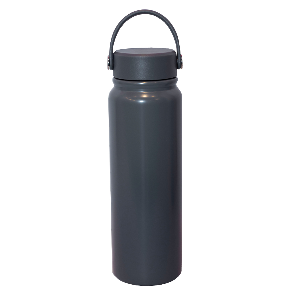 Marketing tool: branded grey thermos with your company logo