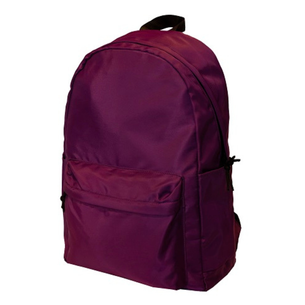 Purple backpack for custom corporate merchandise.