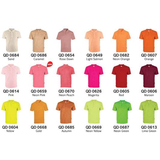 A wide range of quick-dry polo shirt colors, suitable for promotional giveaways and marketing gifts.