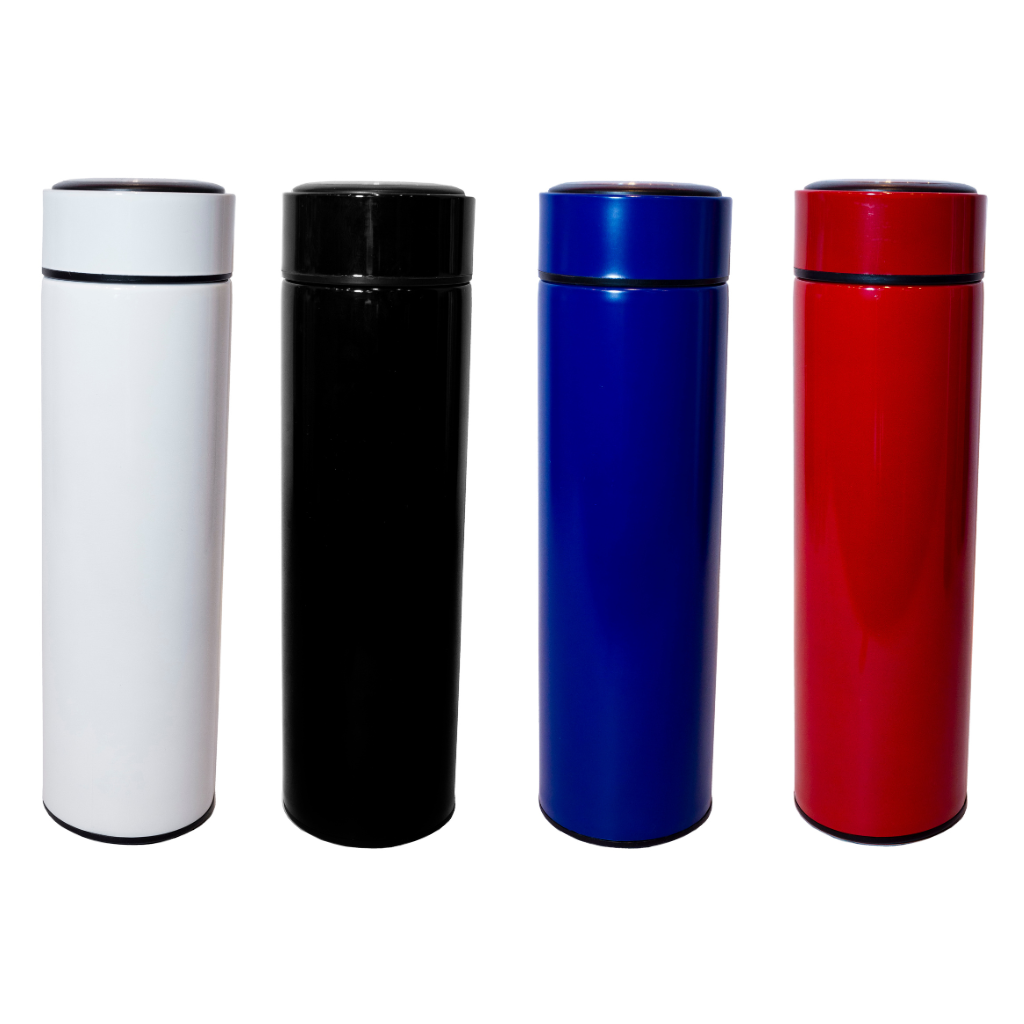 Stainless steel vacuum flask with customisable logo, perfect for corporate swag