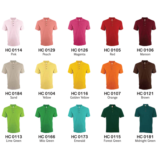 Wholesale honeycomb polo shirts in various vibrant colors, ready for custom branding. Ideal for promotional giveaways and corporate swag.