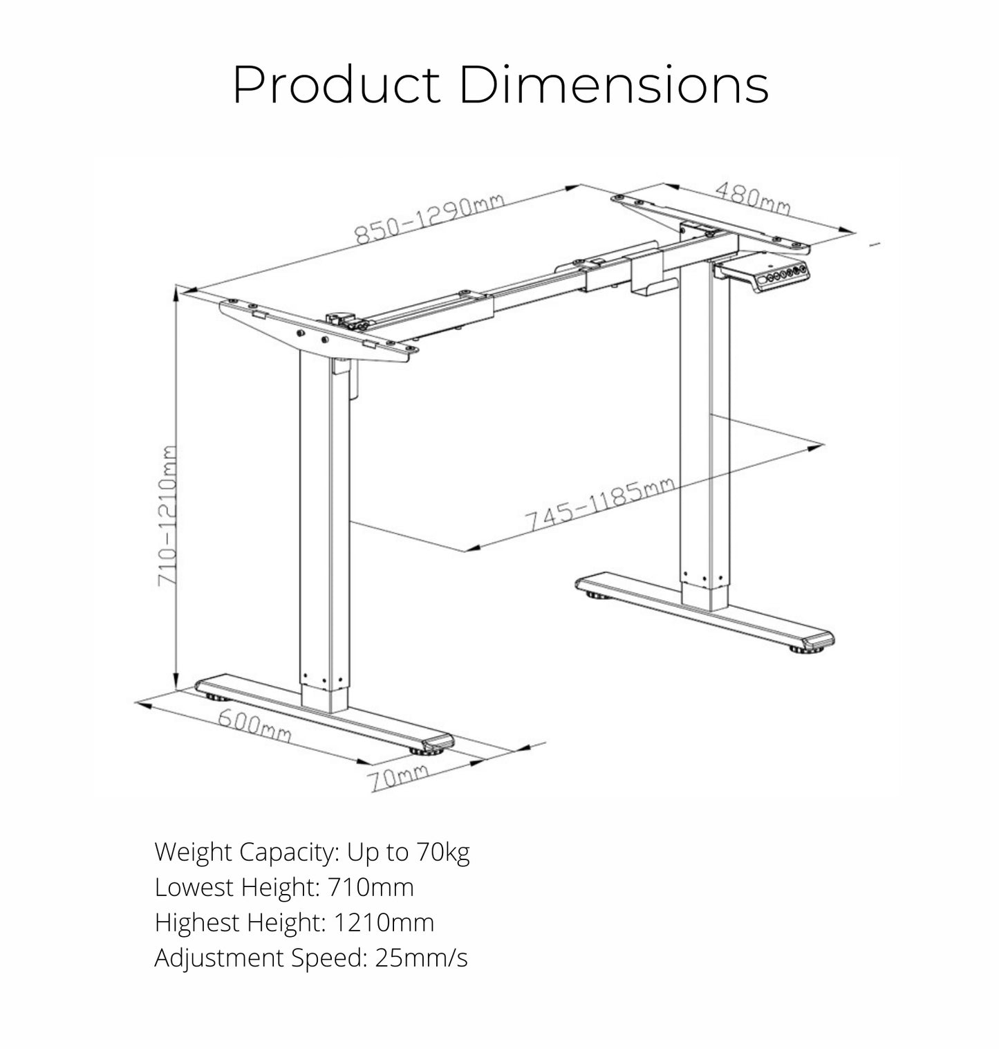 Height Adjustable Standing Desk Table