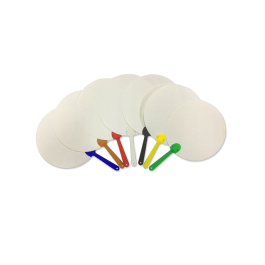 18cm White PP Fan with handle